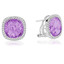 10 1/10 CTW Cushion purple amethyst Stud Earrings in 14k White Gold (MV3530)