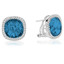 12 1/2 CTW Cushion blue topaz Stud Earrings in 14k White Gold (MV3533)