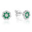 2/5 CTW Round green Emerald Stud Earrings in 14k White Gold (MV3554)