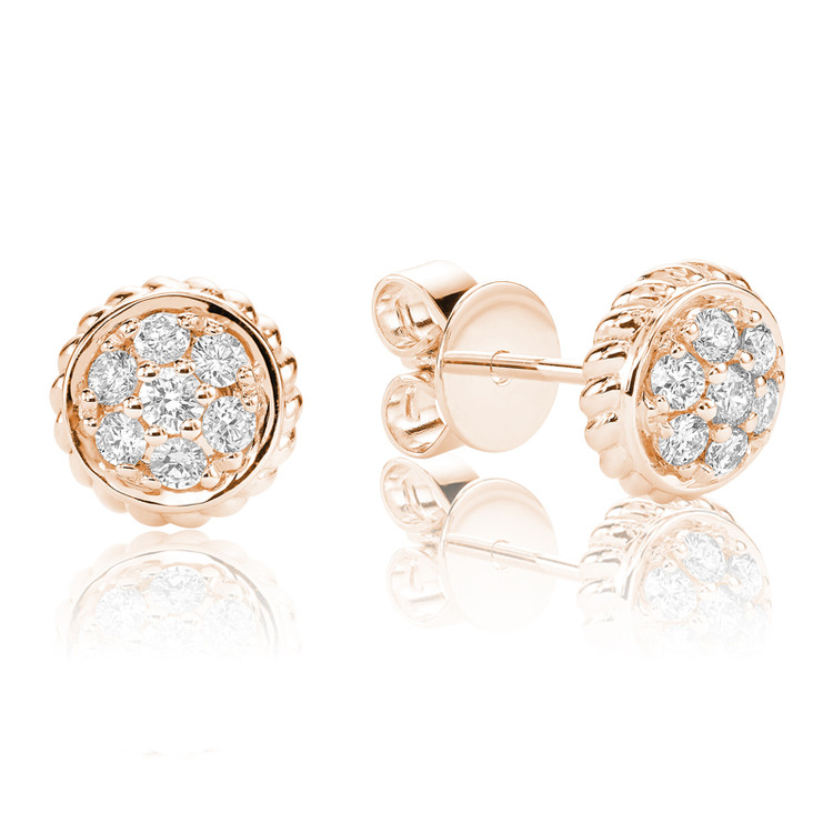 1/4 CTW Round Diamond Stud Earrings in 14k Rose Gold (MV3578)