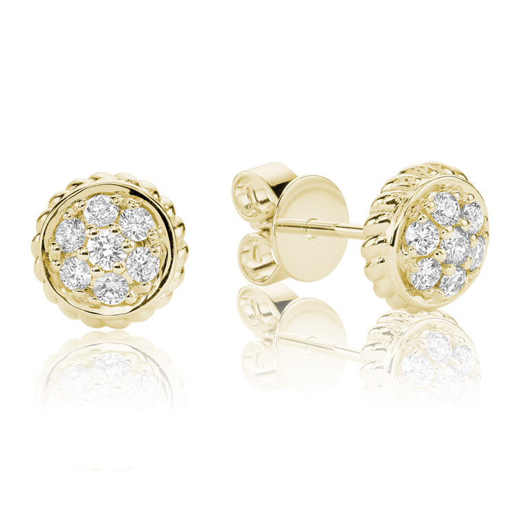 1/4 CTW Round Diamond Stud Earrings in 14k Yellow Gold (MV3579)