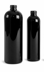 PET Plastic Black Bullet bottles with cap of choice 