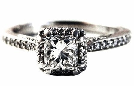 Halo Princess Cut Engagement Ring