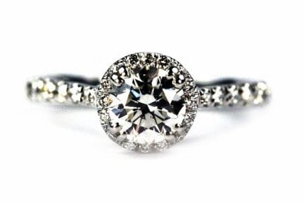 Unique Halo Engagement Ring Top