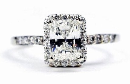 Halo Radiant Cut Engagement Ring