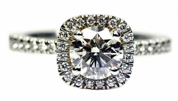 Cushion Halo Engagement Ring