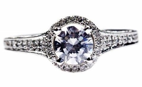 Contemporary Halo Design Engagement Ring