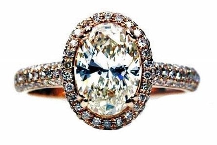 Unique Oval Rose Gold Engagement Ring