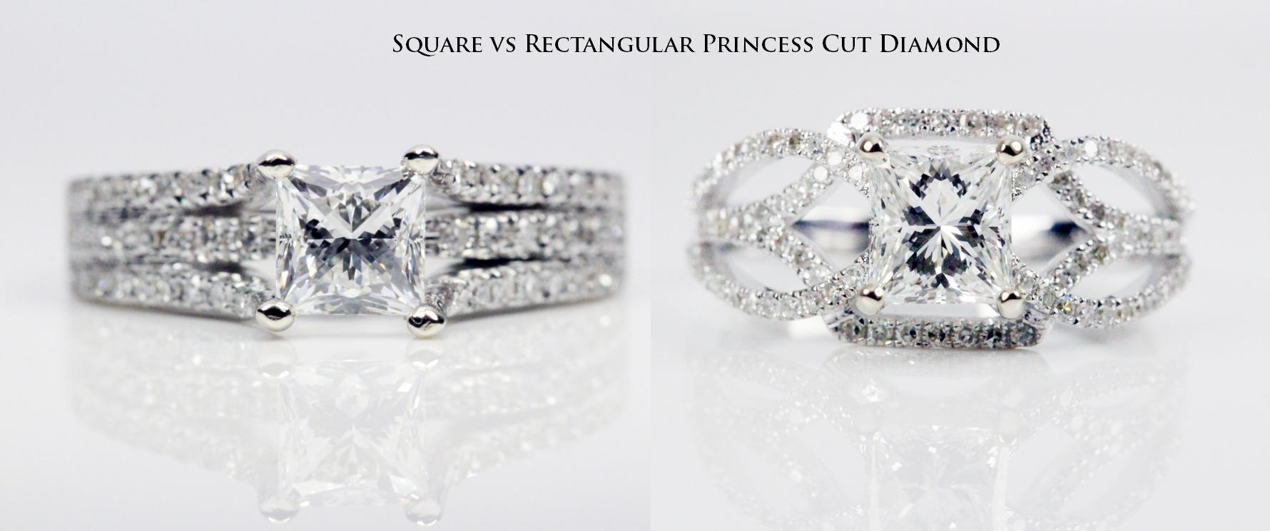 square vs rectangular princess cut diamond