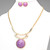 Purple Gem Statement Necklace Set