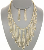 Elegant Crystal Fringe Bib
Necklace Sets
Color: Clear