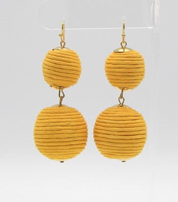 Ball Drop Earrings

Color: Yellow

Size: 2 3/4 inches long
