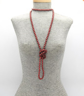 Long Marbleized Beaded Necklace

Color: Burgundy

Size: 60 inches long