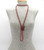 Long Marbleized Beaded Necklace

Color: Burgundy

Size: 60 inches long