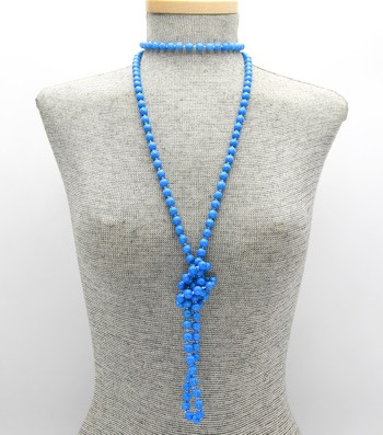 Long Marbleized Beaded Necklace

Color: Blue

Size: 60 inches long