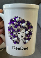 Bling Mug - Purple Afro (Contact me directly to order)