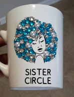 Bling Mug - Teal Afro (Contact me directly to order)