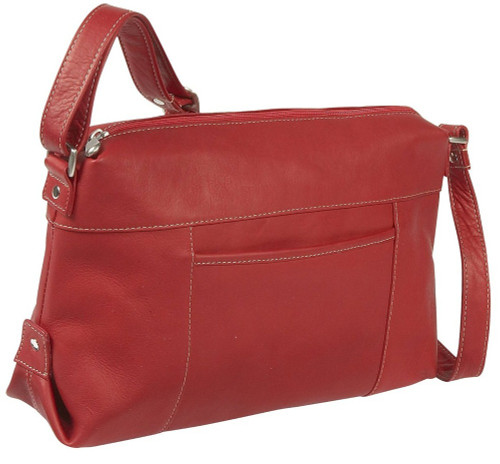 Top Zip Front Slip Shoulder Bag - LeDonne Leather Co.