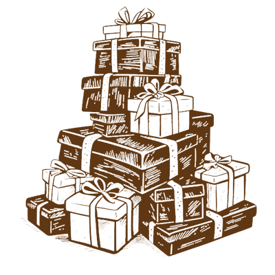 pile of gifts illustration