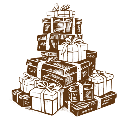 pile of gifts illustration