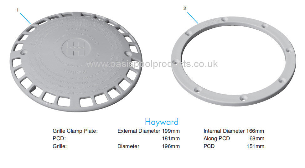 Hayward WG1052AVPAK2 Concrete Swimming Pool Main Drain – 2 Pack, 2 X 1.5 Outlet, In-Ground Gunite