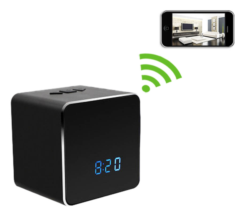 Desk Clock Hidden Camera with Build-in DVR and WiFi Remote Viewing from Android and iPhones