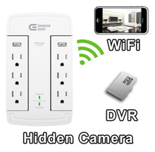 WiFi Series AC Outlet Multiplier Hidden Spy camera