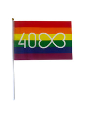 Mardi Gras 40th Anniversary Rainbow Hand Flag