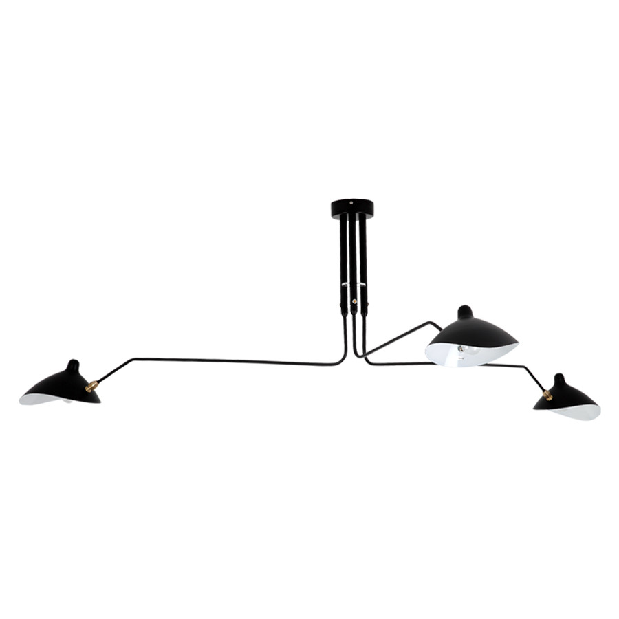 Replica Serge Mouille 3 Arm Ceiling Lamp Zest Lighting