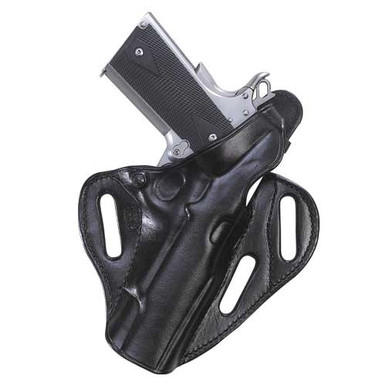 A versatile two-way thumbreak holster that can be used on or off duty.  Flat-back construction makes this holster perfect for all day wear.
Tension screw 
1 3/4 belt slots
Two positions
Flat-back construction
Hand boned for fit and finish (stamped and floral carved holsters will not be boned)
Available for 1911, Commander, 92/96, Glock 17/22, Glock 19/23, Glock 26/27, Sig 220/226, Sig 229, P-2000, USP 45C, Ruger P85/P89/P90, Taturus 24/7, and J2