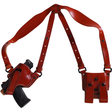Our fully concealed shoulder rig, ideal for plain clothes carry.
Fully adjustable harness
Double security with detachable "extra safe strap"
Includes harness, holster, and ammo carrier
Available in black and brown
Available for Automatics and Revolvers.
