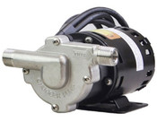 Chugger Stainless Steel Pump:  420GPH @ 8PSI (maximum head of 18 feet).  ½” MPT inlet and outlet,110VAC, 1.4A, 1/20HP
