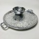 Hammered Round with Handles shown here with the hammered small bowl
