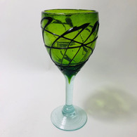 Green Graffiti Wine Glass