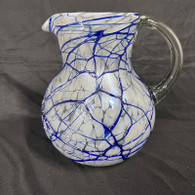White with Blue Drizzle Pitcher