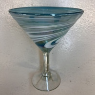 Aqua and White Swirl Tall Martini