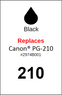 4723, Label, Canon PG-210 Black - Sheet of 63 Labels
