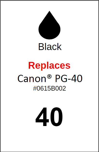 Label Replacement Label For Canon Pg40