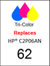 4912, Label, HP 62 Color - C2P06AN - Sheet of 77 Labels