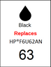 4915, Label, HP 63 Black - F6U62AN - Sheet of 77 Labels