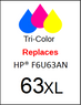 4918, Label, HP 63XL Color- F6U63AN - Sheet of 77 Labels