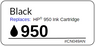 Replacement Label for the HP 950 Black Ink Cartridge
