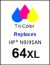 4922, Label, HP 64XL Color - Sheet of 77 Labels