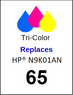 4924, Label, HP 65 Color - Sheet of 77 Labels