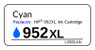 4979, Label, HP 952XL Cyan - Sheet of 24 Labels