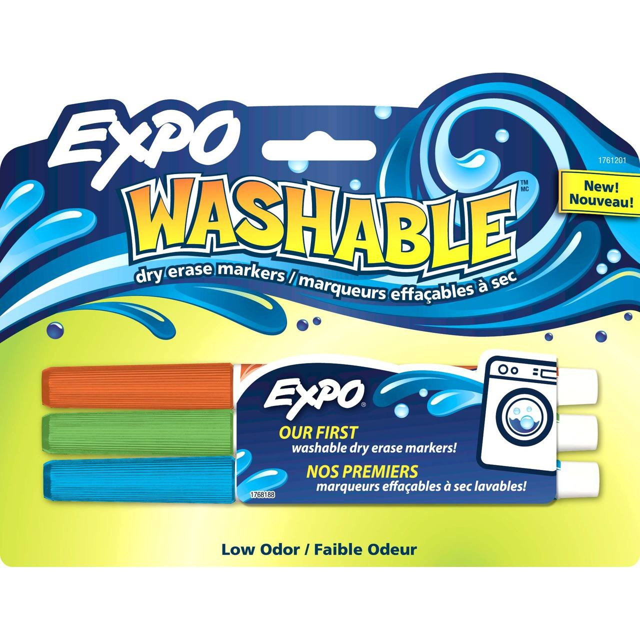  Promarx Washable Dry Erase Markers, 2 packs, 3 colors, 6  markers : Everything Else