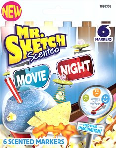 Mr. Sketch Scented Washable Markers - Movie Night - Stix - 6 Color