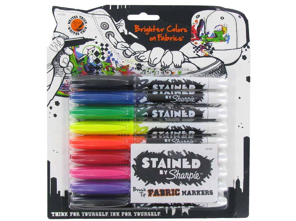Sharpie Green Fabric Marker, Brush Tip, Stained By Sharpie