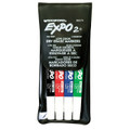 Expo 2 Lo Odor Dry Erase Marker Fine 4 Color Set: Black, Blue, Green, Red - Kingpen
