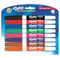Expo 2 Lo Odor Dry Erase Marker Fine 8 Color Set:Aqua, Black, Blue, Green, Lime, Pink, Red, Turquoise - Kingpen